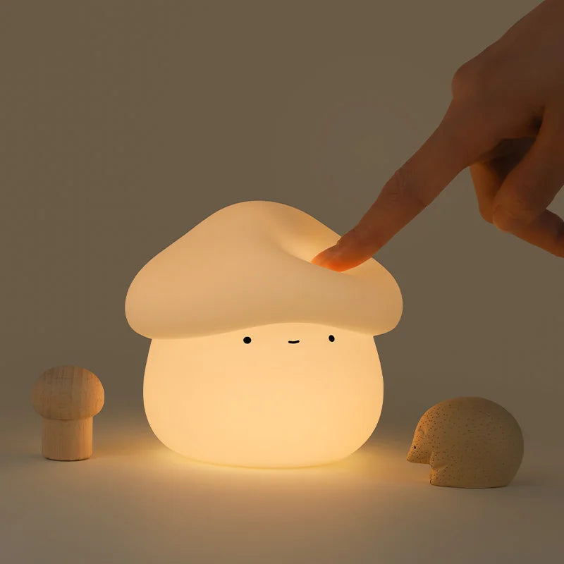 Night Lamp for Kids Mushroom Silicone Night Light Dimmable Timer USB Charging Light Room Decor Children Bedroom Dropshipping