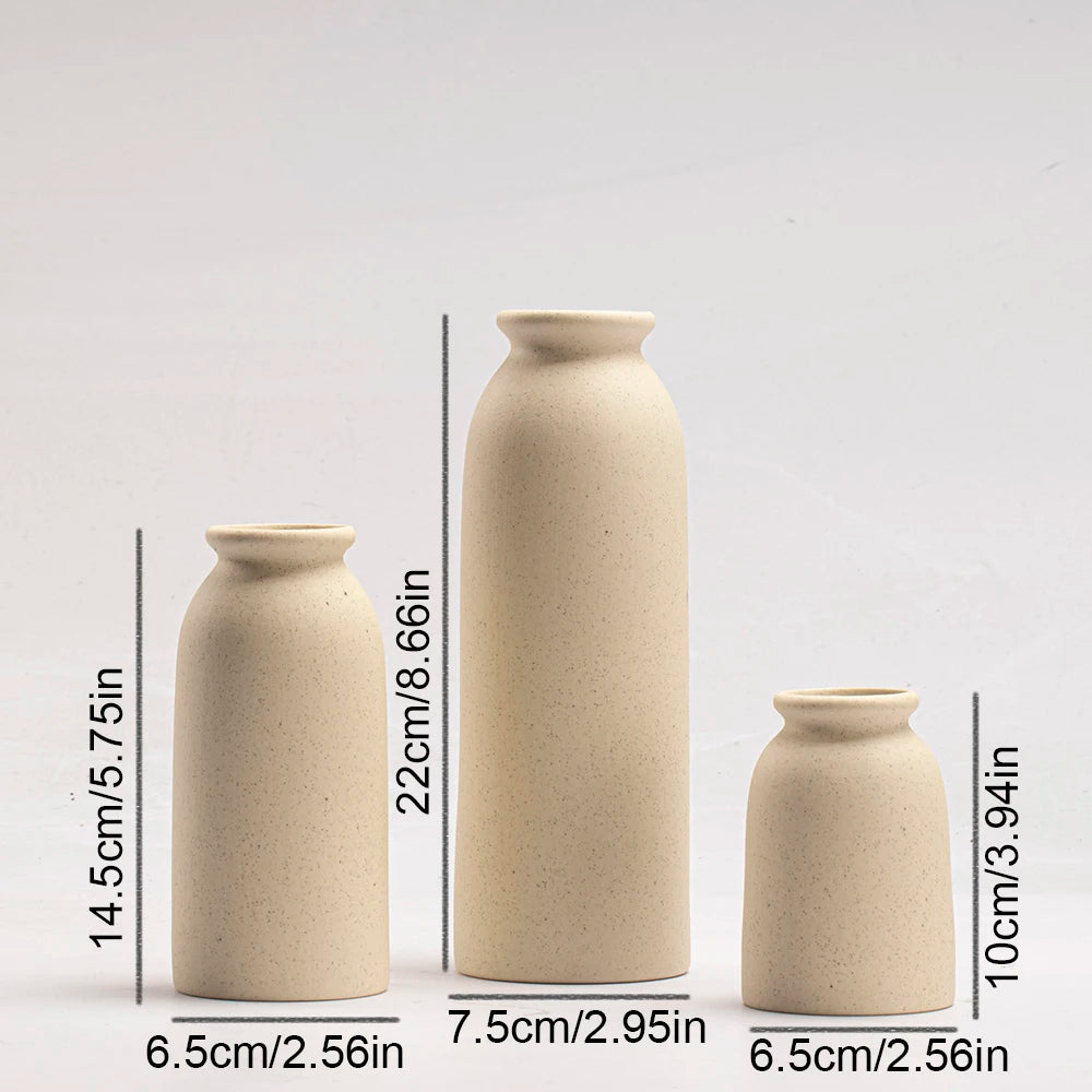 Ceramic Vase,Small Vases for Decor,Set 3 Modern Boho Vases for Flower Pampas,Fit for Living Room Shelf Decor