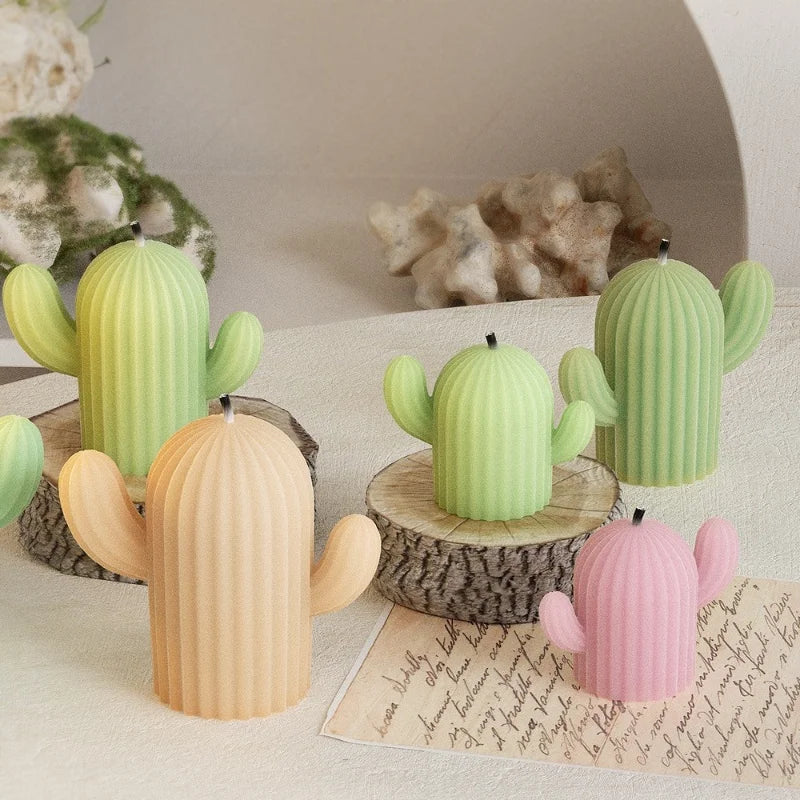 DIY Cactus Candlestick Silicone Mold Aromatherapy Gypsum Potted Plant Ornaments Candle Resin Epoxy Mold Home Decoration Storage