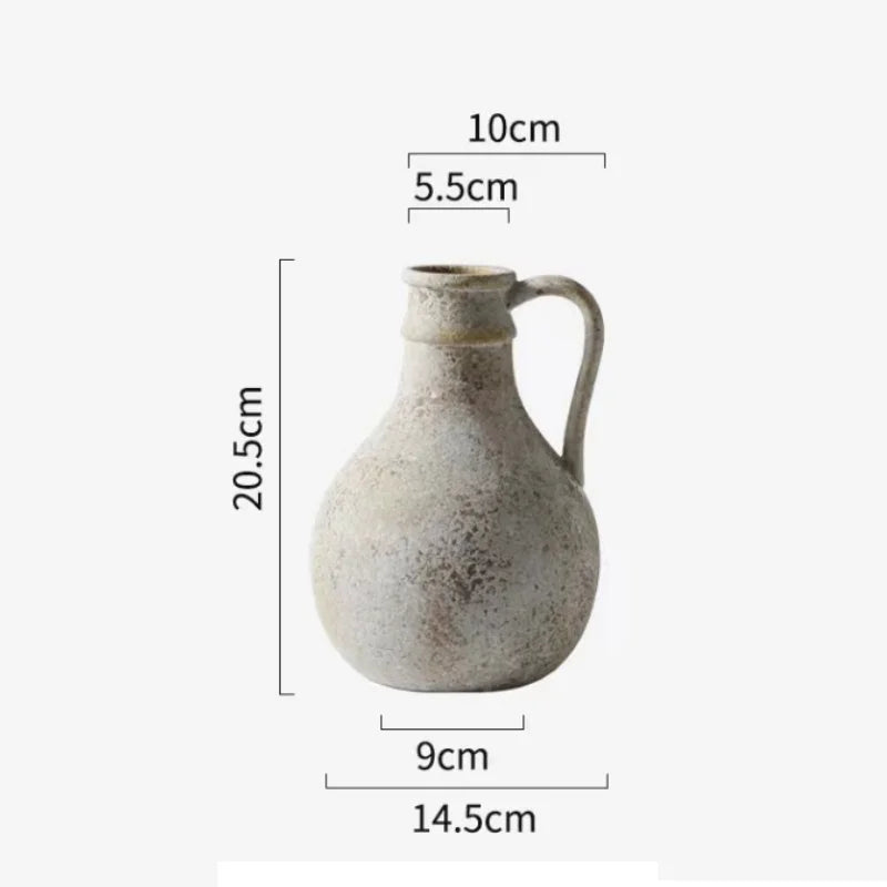 Room decoration Ceramic Vase Vintage Handmade Flower Arrangement Vases Accessories For Home Decor 25.8CM High