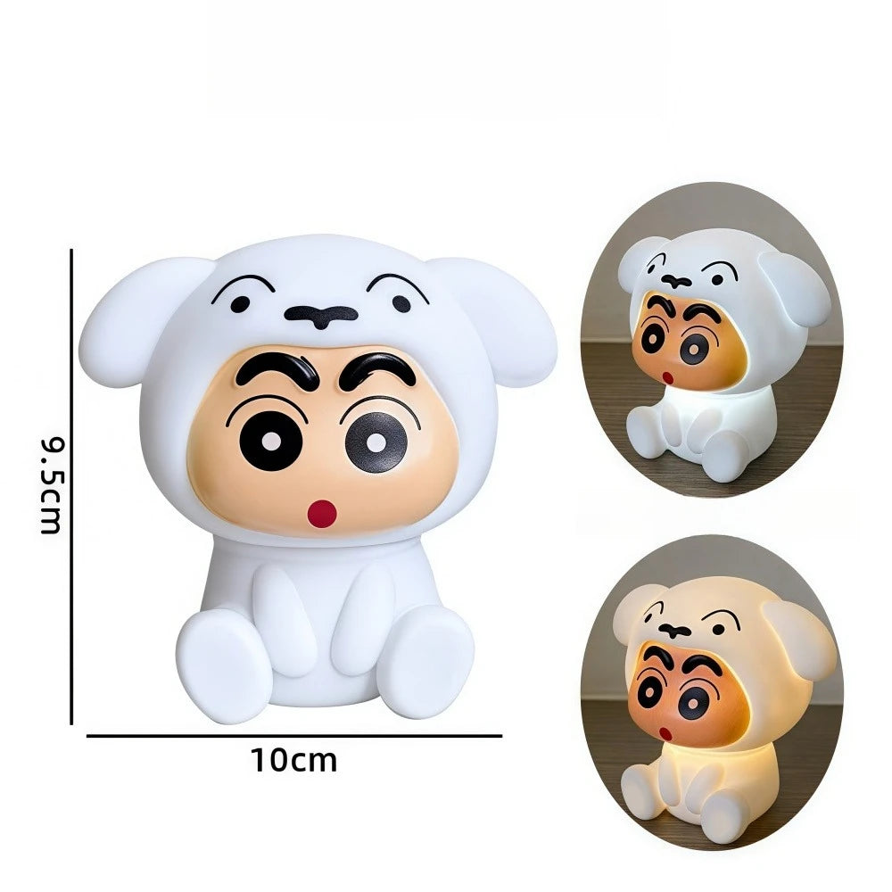 Crayon Shinchan Silicone Night Light 3 Level Dimmable Touch Control Soft Glow Lamp for Kids Room Nursery Decor Desktop Bedside