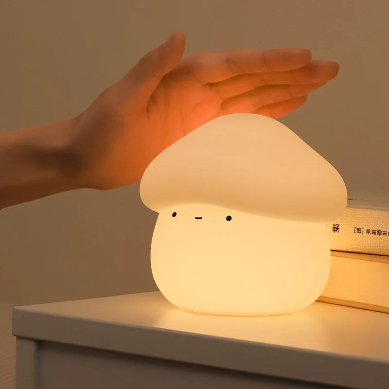 Night Lamp for Kids Mushroom Silicone Night Light Dimmable Timer USB Charging Light Room Decor Children Bedroom Dropshipping