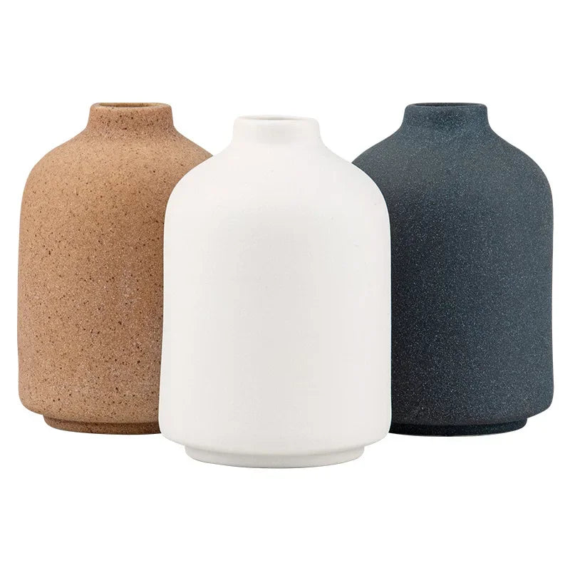 Mini Ceramic Vase Aromatherapy Bottle Ornament Creative Dry Flower Matte Glazed Decoration Hydroponic Small Vase Home Decoration