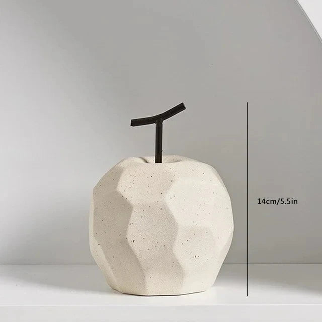 Nordic Sculpture Ceramic Apple Pear Figurines Home Decor Accessories Fruit Ornaments For Interior Office Desk