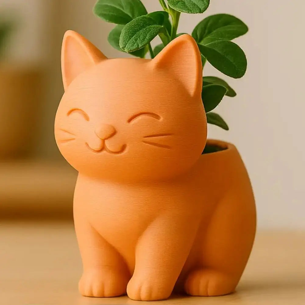 Flower Pot Adorable Cat Bulldog Resin Planters for Succulents Unique Home Office Decor Garden Gift Idea for Plant Lovers