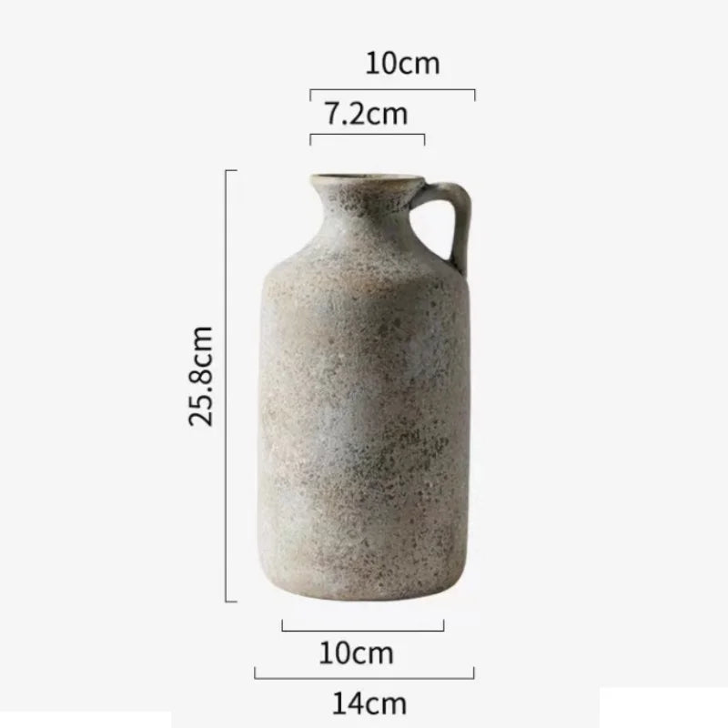 Room decoration Ceramic Vase Vintage Handmade Flower Arrangement Vases Accessories For Home Decor 25.8CM High