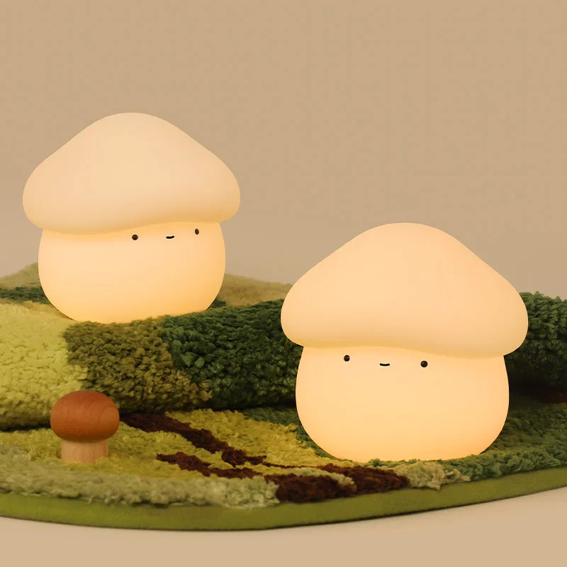 Night Lamp for Kids Mushroom Silicone Night Light Dimmable Timer USB Charging Light Room Decor Children Bedroom Dropshipping