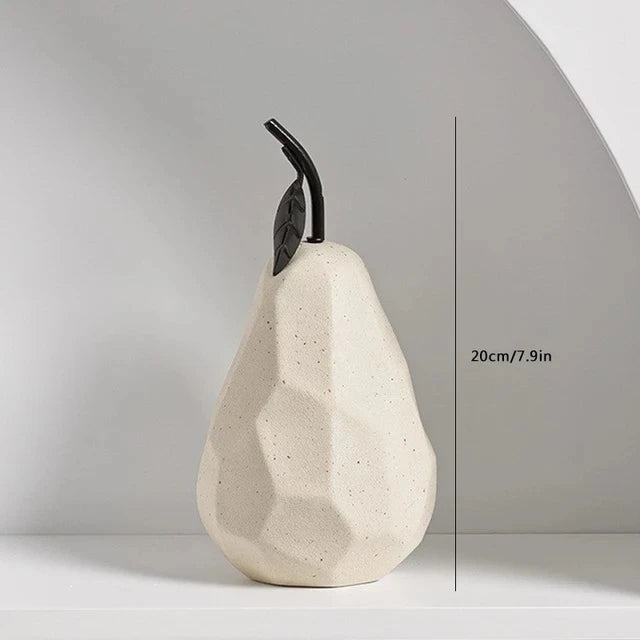 Nordic Sculpture Ceramic Apple Pear Figurines Home Decor Accessories Fruit Ornaments For Interior Office Desk