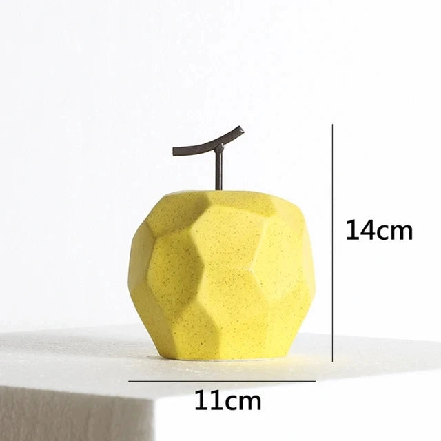 Nordic Sculpture Ceramic Apple Pear Figurines Home Decor Accessories Fruit Ornaments For Interior Office Desk