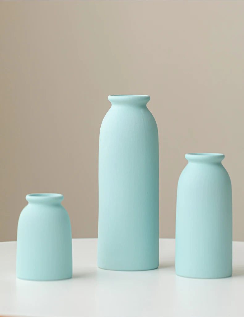 Ceramic Vase,Small Vases for Decor,Set 3 Modern Boho Vases for Flower Pampas,Fit for Living Room Shelf Decor