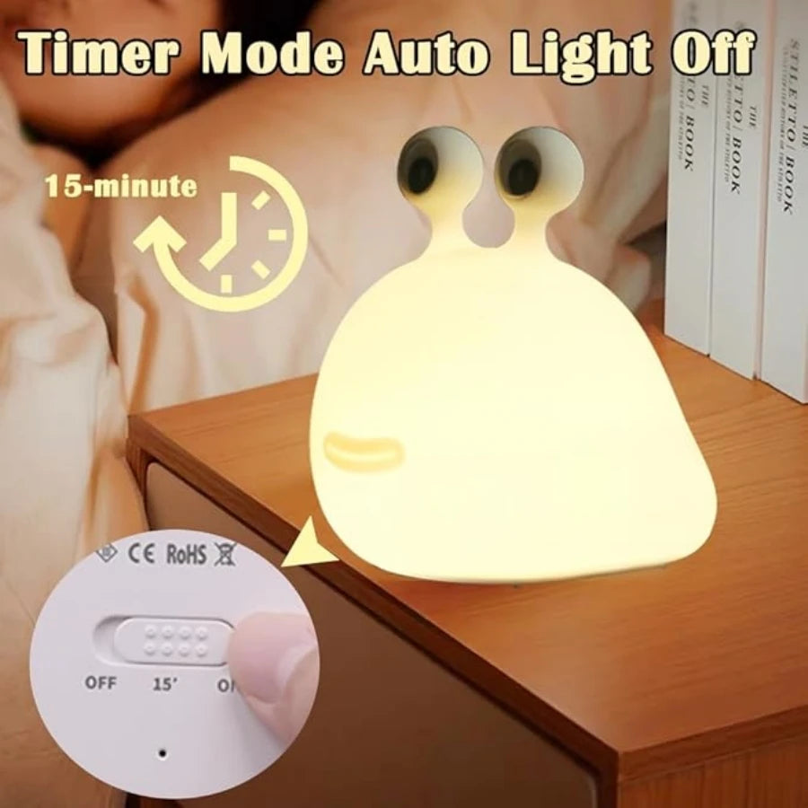 Slug Night Light with Touch Sensor for Bedroom, Squishy Silicone Soft Night Light , Cute Animal Bedside Lamp