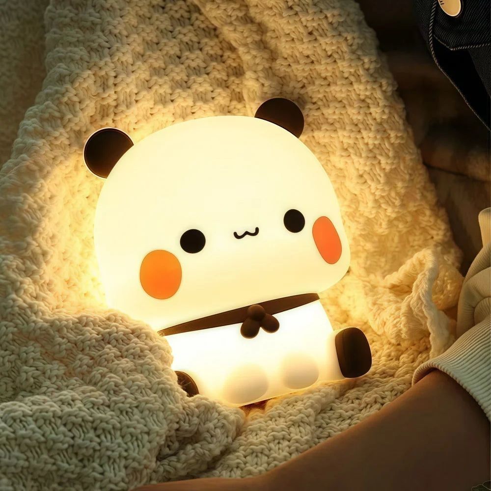 Crayon Shinchan Silicone Night Light 3 Level Dimmable Touch Control Soft Glow Lamp for Kids Room Nursery Decor Desktop Bedside