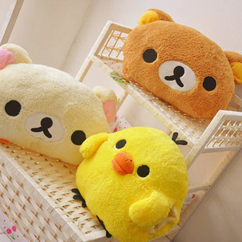 Kawaii Rilakkuma Plush Pillow Toy Kiiroitori Chick Couple Teddy Bear Rilakkuma Stuffed Doll Rilakkuma Cushion Hand Warmer Gift