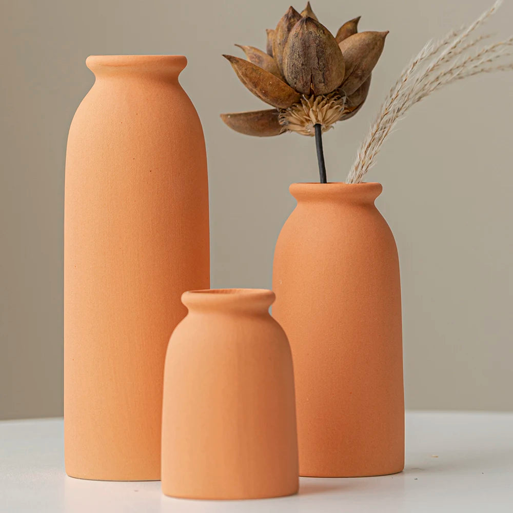 Ceramic Vase,Small Vases for Decor,Set 3 Modern Boho Vases for Flower Pampas,Fit for Living Room Shelf Decor
