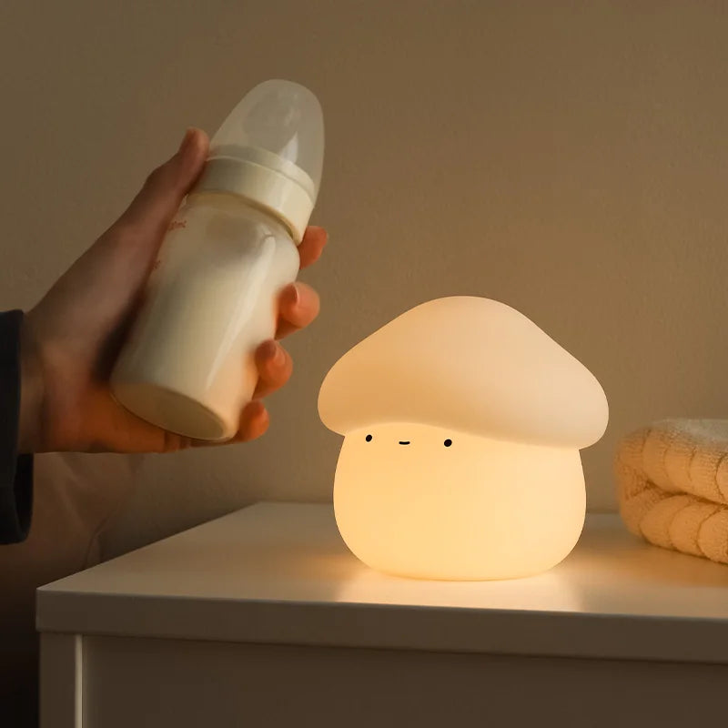 Night Lamp for Kids Mushroom Silicone Night Light Dimmable Timer USB Charging Light Room Decor Children Bedroom Dropshipping