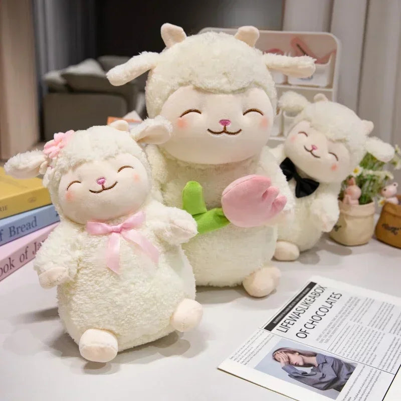 Lamb Stuffed Animal Soft Cute Lamb Plush Doll Sheep Play Toys White Birthday Christmas Holiday Easter Thanksgiving Gift For Kids