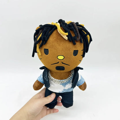Hello Kitty Juice Wrld Plush Doll Stuffed Toys Cute Boys Girls Christmas Gifts Kitten Plush Toy Wearing Vest Funny Cat Xmas Gift