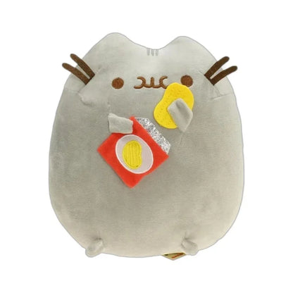 Kawaii Chocolate Cookie Fat Cat Plushies Soft Stuffed Animal Pillow Accompany Sleep Toy Home Decoration Toys Kids Birthday Gifts