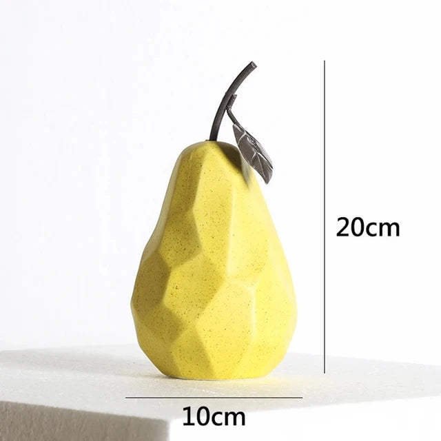 Nordic Sculpture Ceramic Apple Pear Figurines Home Decor Accessories Fruit Ornaments For Interior Office Desk