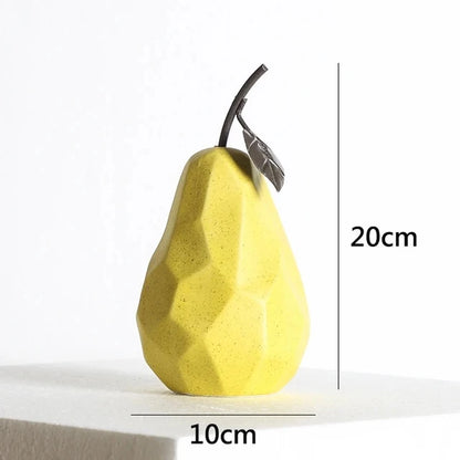 Nordic Sculpture Ceramic Apple Pear Figurines Home Decor Accessories Fruit Ornaments For Interior Office Desk