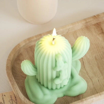 DIY Cactus Candlestick Silicone Mold Aromatherapy Gypsum Potted Plant Ornaments Candle Resin Epoxy Mold Home Decoration Storage