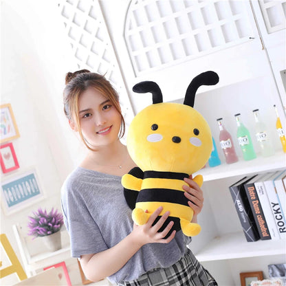 Kawaii Bee Plush Stuffed Animal Toys Soft Bumblebee Plush Toys Cute Honey Bee Pillow Girl Kids Playmate