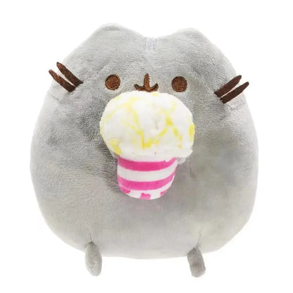 Kawaii Chocolate Cookie Fat Cat Plushies Soft Stuffed Animal Pillow Accompany Sleep Toy Home Decoration Toys Kids Birthday Gifts