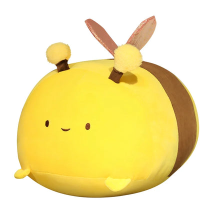 Kawaii Bee Plush Pillows Stuffed Cartoon Animals Plushie Super Soft Hugging Pillow Bedding Sleeping Cute Birthday Gifts for Kids