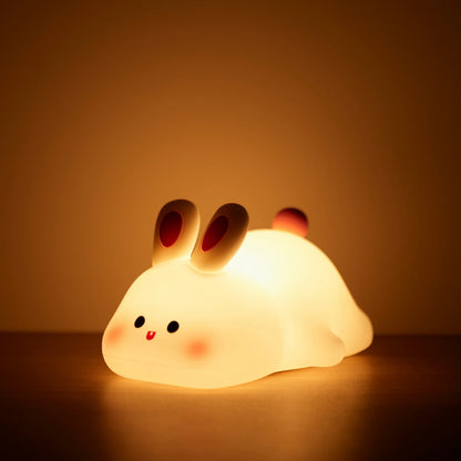 LED Night Light cute Rabbit Animal Cartoon Silicone Lamp Dimmable USB Rechargeable For Children kids bedroom gift Sleeping light
