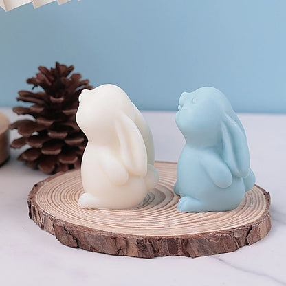 Smiling Rabbit Silicone Candle Molds 3D Cute Animal Crafts Resin Gypsum Soap Mold DIY Chocolate Ice Cake Baking Tool Home Gift