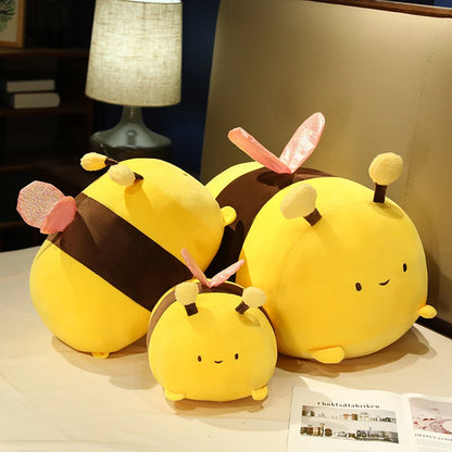 Kawaii Bee Plush Pillows Stuffed Cartoon Animals Plushie Super Soft Hugging Pillow Bedding Sleeping Cute Birthday Gifts for Kids