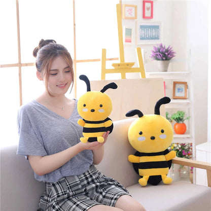 Kawaii Bee Plush Stuffed Animal Toys Soft Bumblebee Plush Toys Cute Honey Bee Pillow Girl Kids Playmate