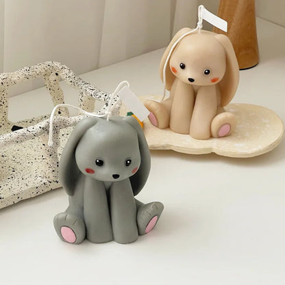 Sitting Rabbit Silicone Candle Mold 3D Cute Rabbit Animal Plaster Resin Soap Candle Making Supplies Home Decor Wedding Gifts