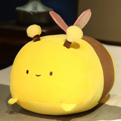 Kawaii Bee Plush Pillows Stuffed Cartoon Animals Plushie Super Soft Hugging Pillow Bedding Sleeping Cute Birthday Gifts for Kids