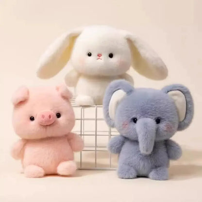 New Kawaii Soft Animal Series Plush Doll Pillow Elephant Pig Dog Sheep Mouse Monkey Cute Plush Toy Gift for Boys and Girls