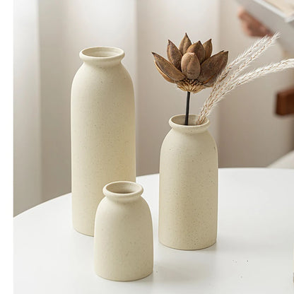 Ceramic Vase,Small Vases for Decor,Set 3 Modern Boho Vases for Flower Pampas,Fit for Living Room Shelf Decor