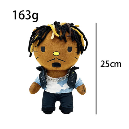 Hello Kitty Juice Wrld Plush Doll Stuffed Toys Cute Boys Girls Christmas Gifts Kitten Plush Toy Wearing Vest Funny Cat Xmas Gift