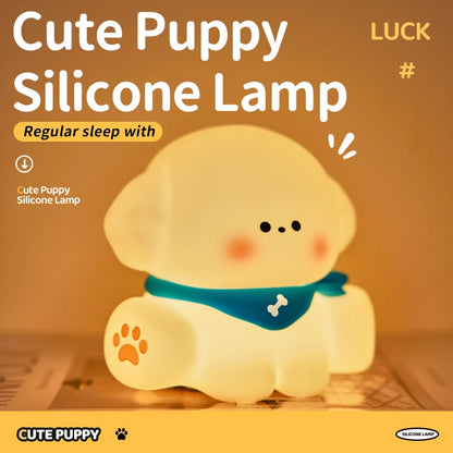 Cute Dog Cat Night Light Cartoon Animal Silicone Lamps USB Rechargeable 3Level Light Adjust Warm Soft Light Birthday Gift Lovely
